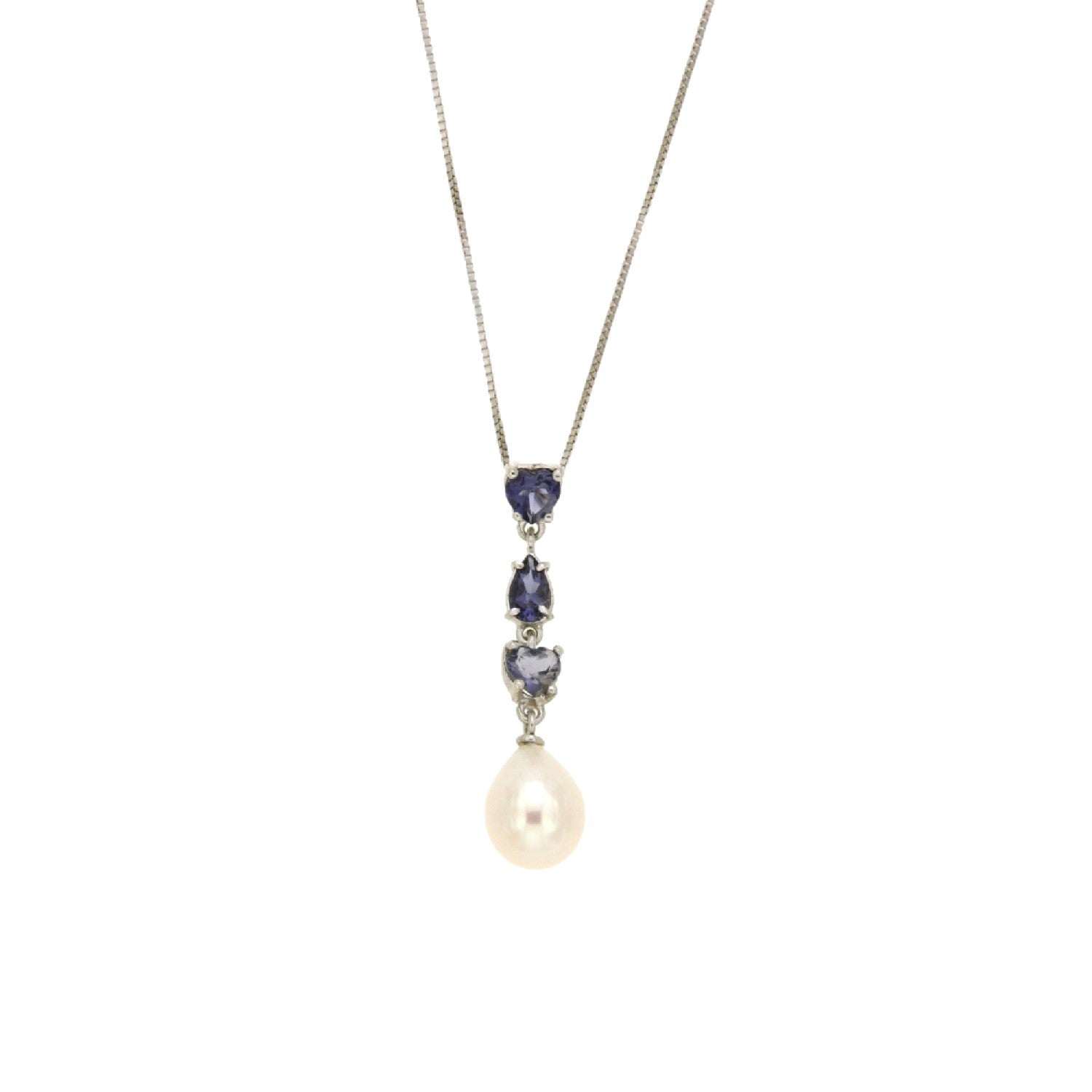 NECKLACE WHITE GOLD 750 & PRECIOUS STONES - 86426