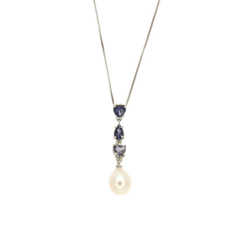 NECKLACE WHITE GOLD 750 & PRECIOUS STONES - 86426