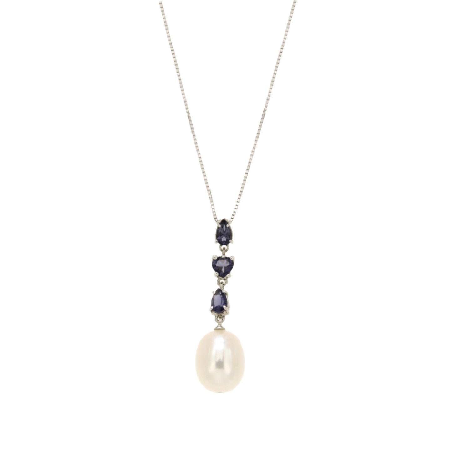 NECKLACE WHITE GOLD 750 & PRECIOUS STONES - 86427