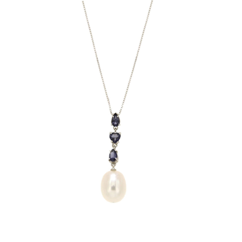 NECKLACE WHITE GOLD 750 & PRECIOUS STONES - 86427