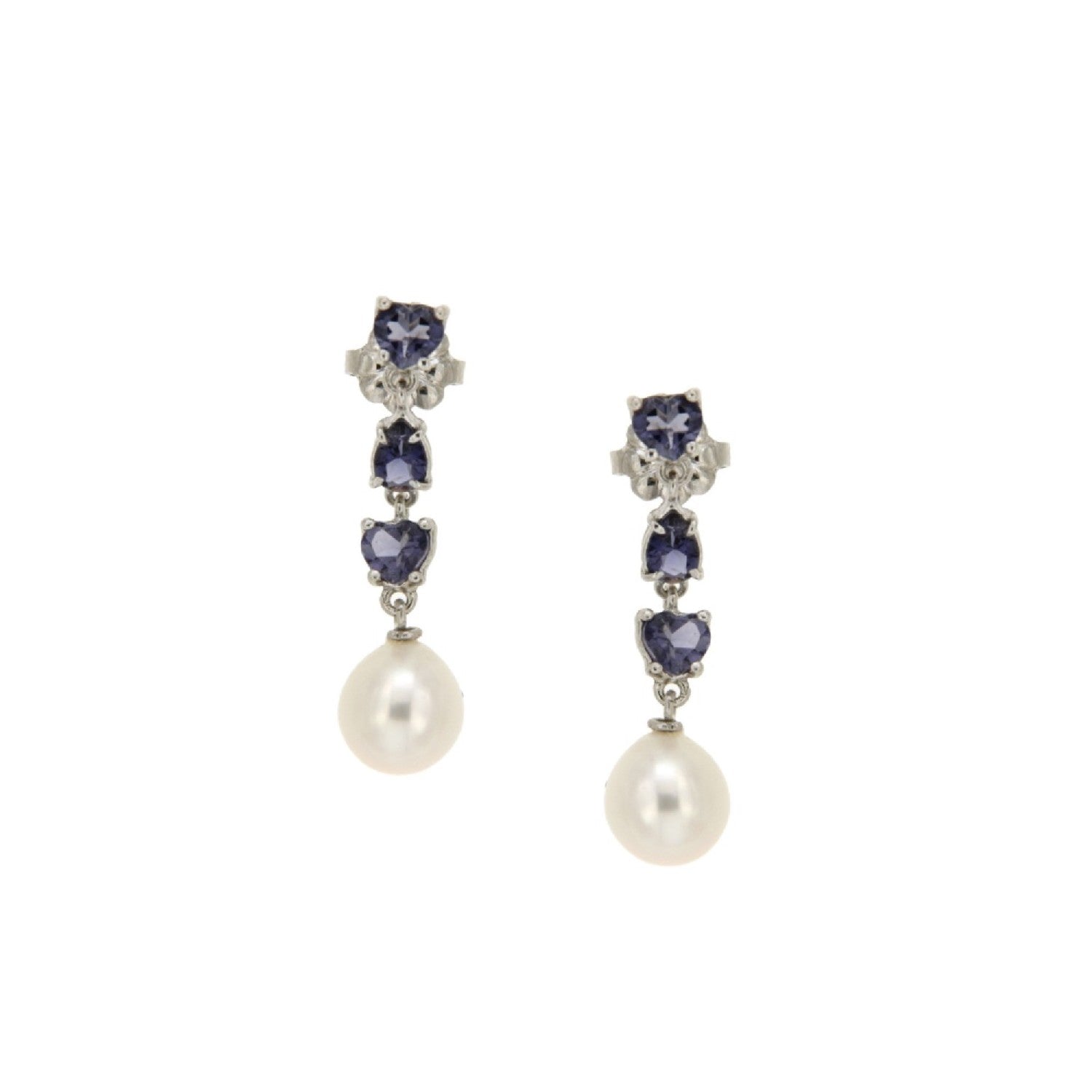 EARRINGS WHITE GOLD 750 & PRECIOUS STONES - 86428