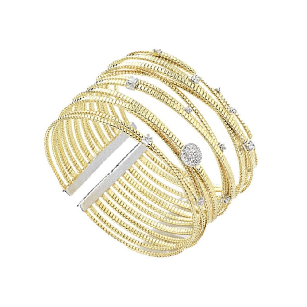 BANGLE YELLOW & WHITE SILVER 925 & CUBIC ZIRGON - 86451