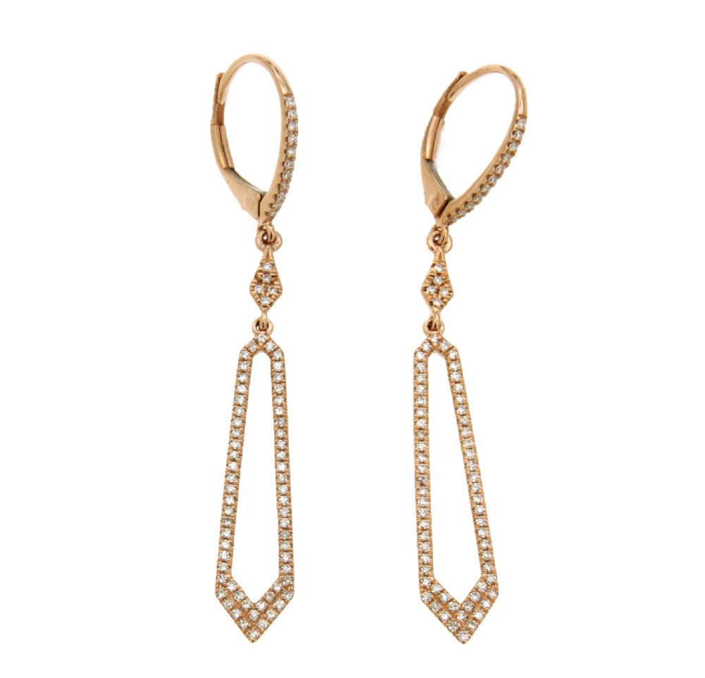 EARRINGS PINK GOLD 750 & PRECIOUS STONES - 86733