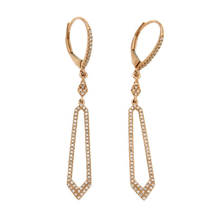 EARRINGS PINK GOLD 750 & PRECIOUS STONES - 86733