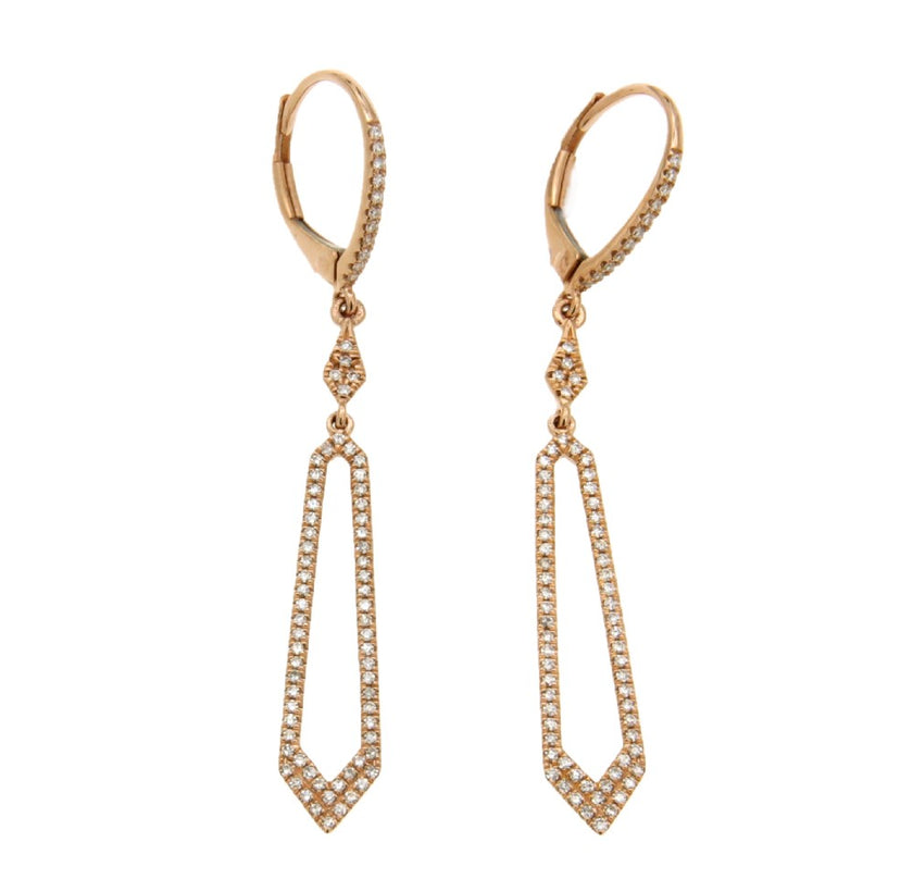 EARRINGS PINK GOLD 750 & PRECIOUS STONES - 86733