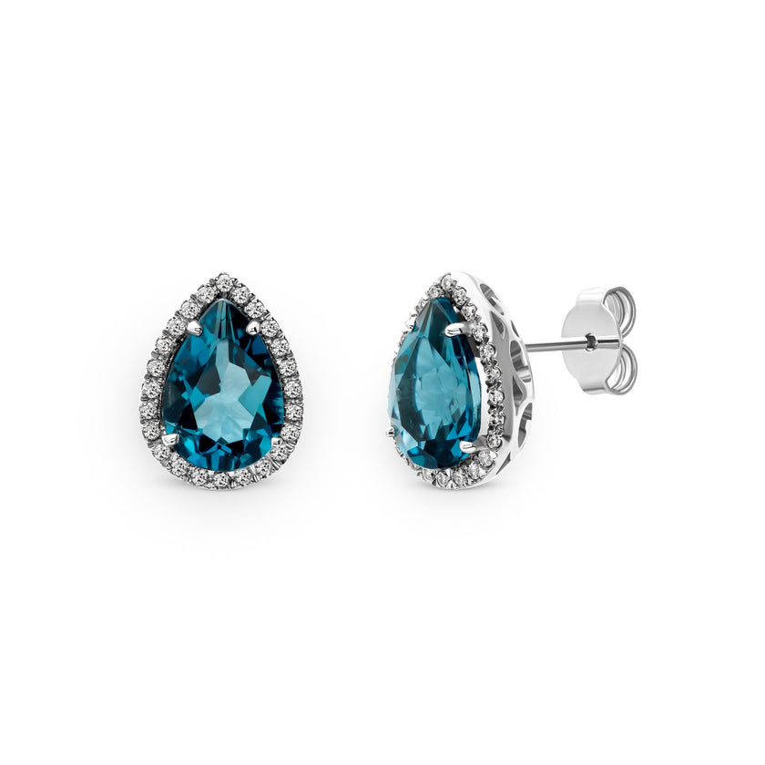 EARRINGS WHITE GOLD 750 & PRECIOUS STONES - 86842