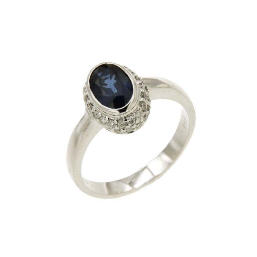 RING WHITE GOLD 750 & PRECIOUS STONES - 87304