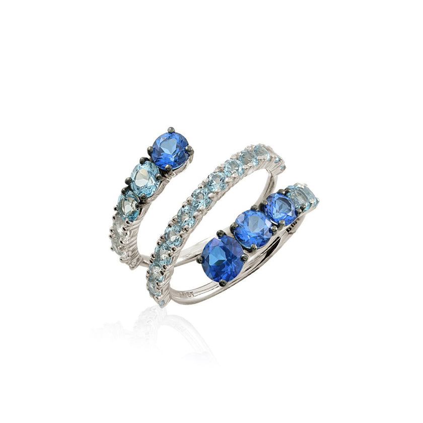 RING WHITE GOLD 750 & SEMIPRECIOUS STONES - 87958