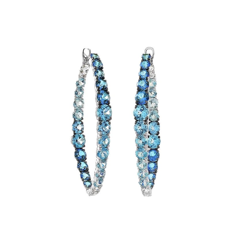 EARRINGS WHITE GOLD 750 & SEMIPRECIOUS STONES - 87960