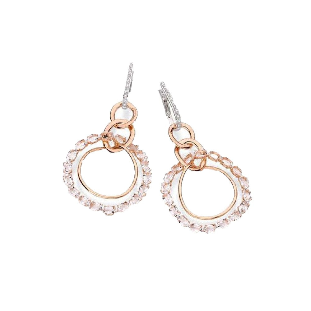 EARRINGS PINK GOLD 750 & PRECIOUS STONES - 87989