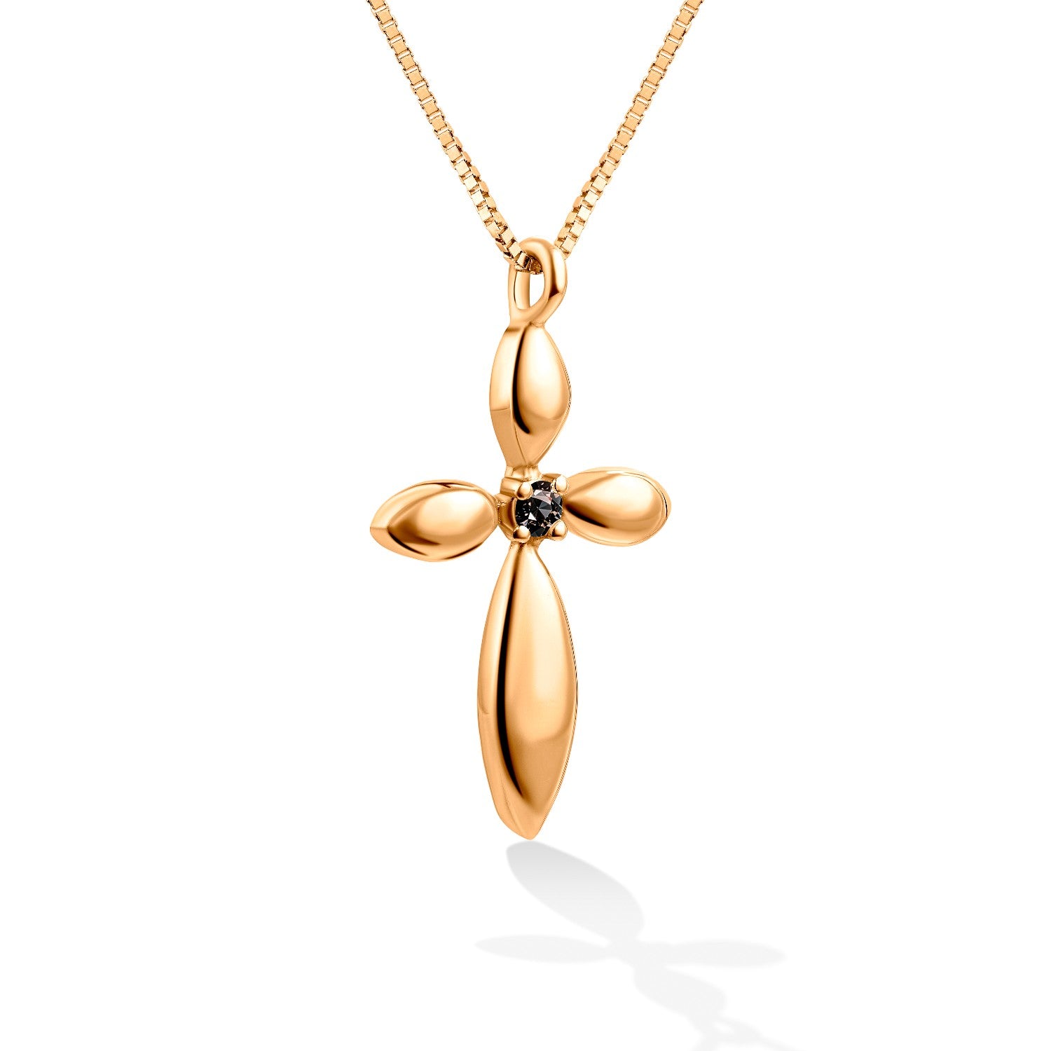 CROSS PINK GOLD 750 & PRECIOUS STONES WITH CHAIN - 88013