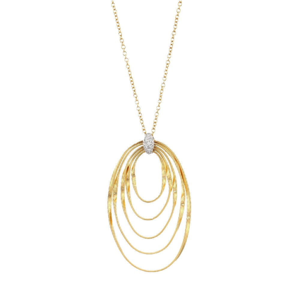 NECKLACE YELLOW & WHITE GOLD 750 & PRECIOUS STONES - 88084