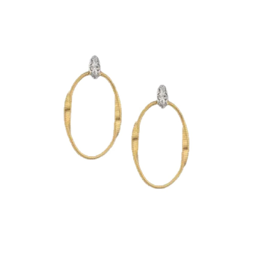 EARRINGS YELLOW & WHITE GOLD 750 & PRECIOUS STONES - 88131