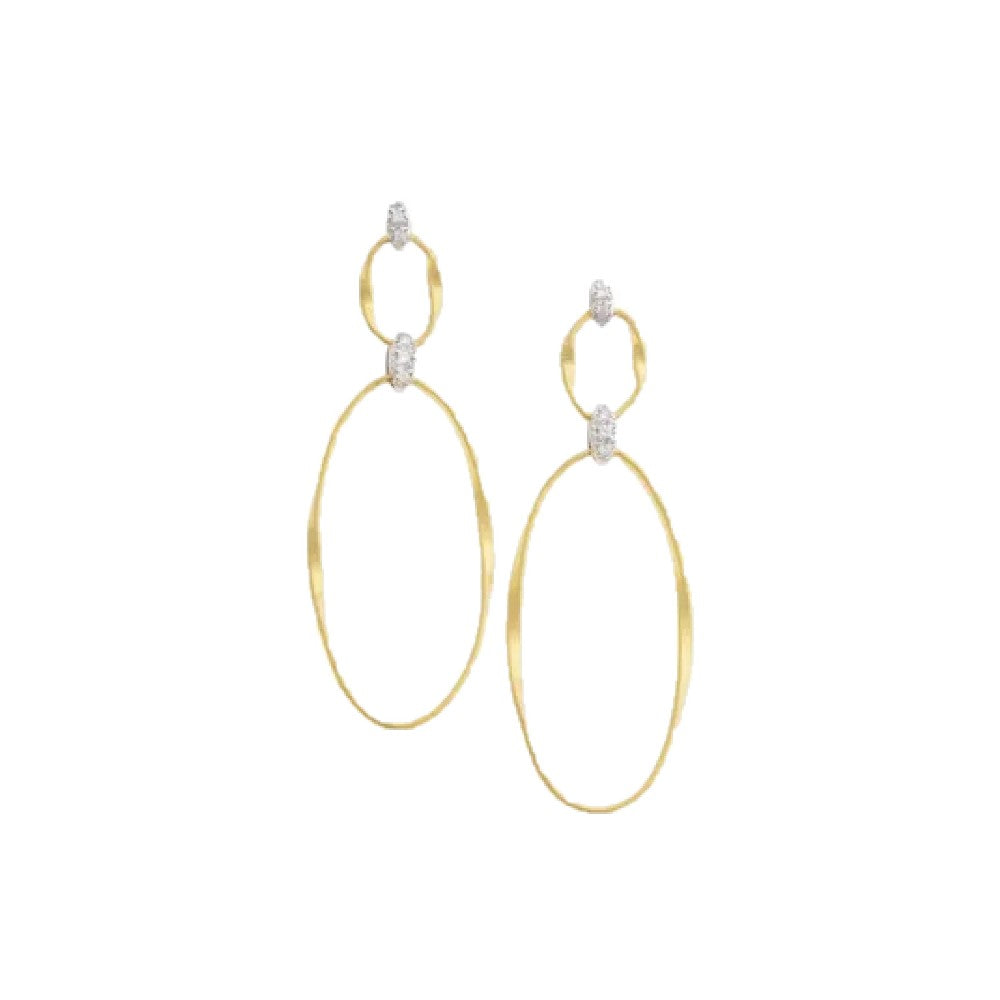 EARRINGS YELLOW & WHITE GOLD 750 & PRECIOUS STONES - 88132