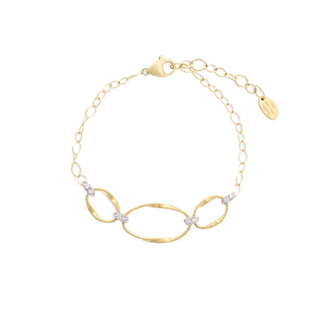 BRACELET YELLOW & WHITE GOLD 750 & PRECIOUS STONES - 88148