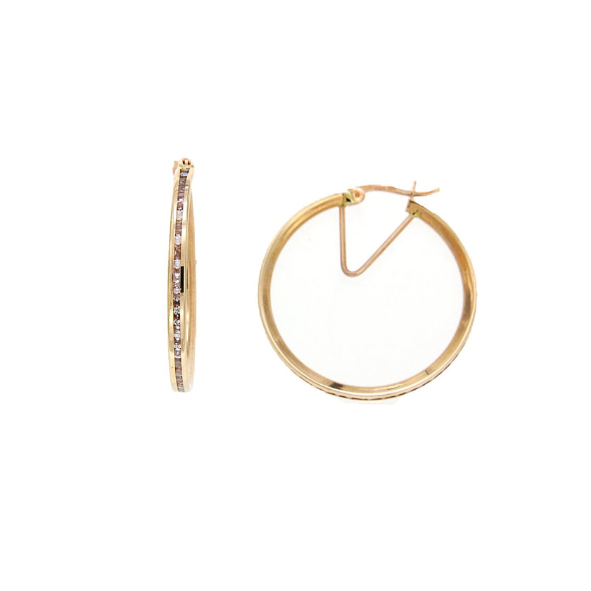 EARRINGS PINK GOLD 585 & C.Z. - 89468