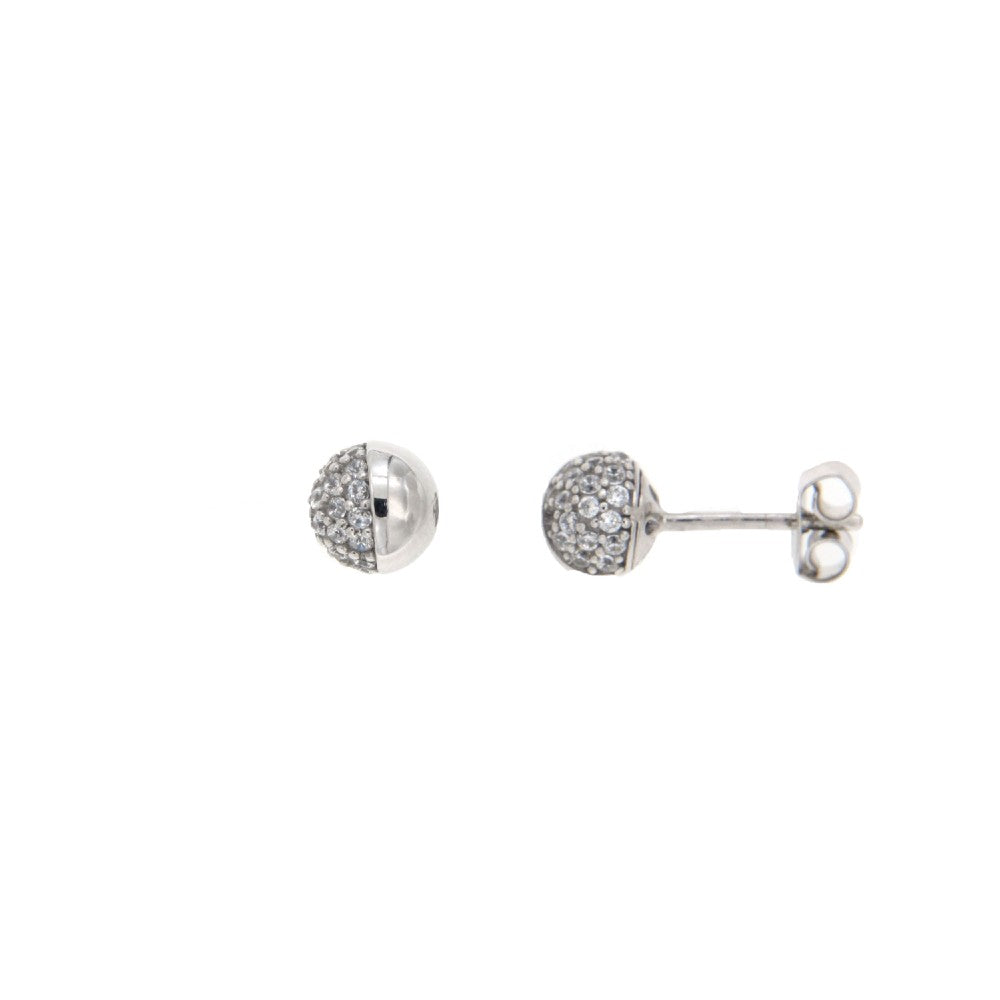 EARRINGS WHITE GOLD 585 & C.Z. - 89486