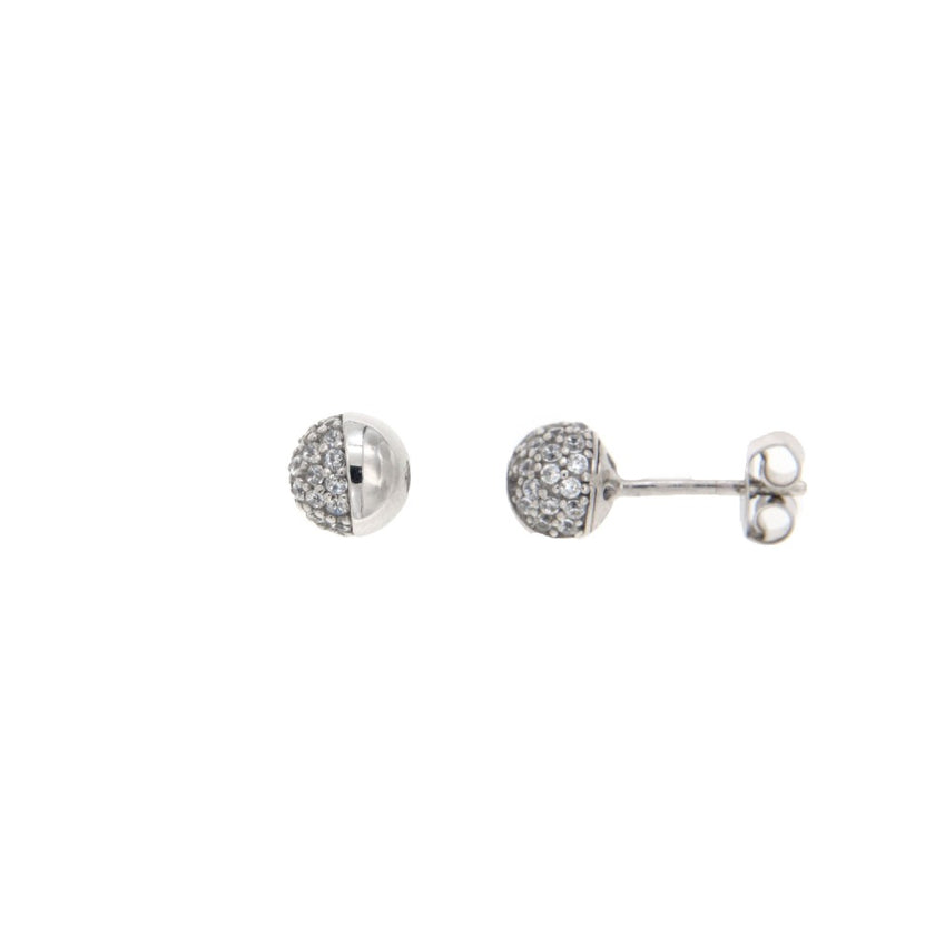 EARRINGS WHITE GOLD 585 & C.Z. - 89486