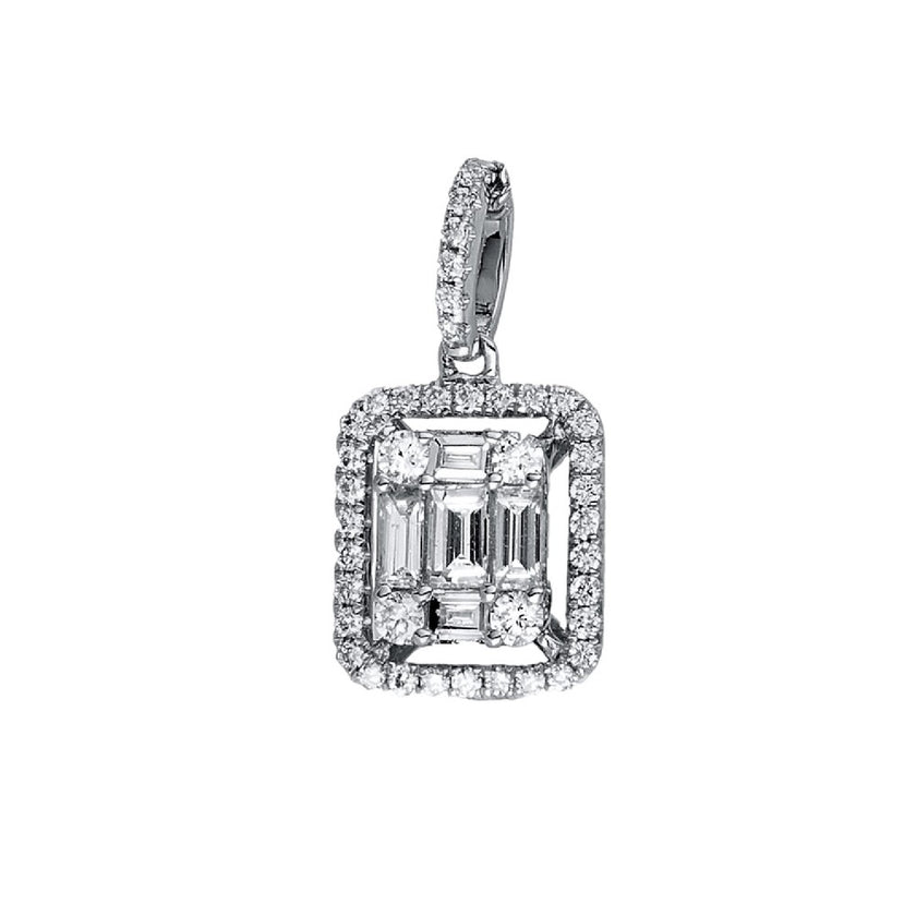 PENDANT WHITE GOLD 750 & PRECIOUS STONES - 89683