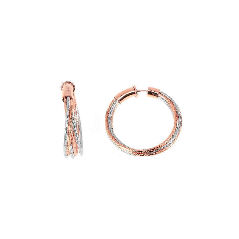 EARRINGS WHITE & PINK SILVER 925 - 89956