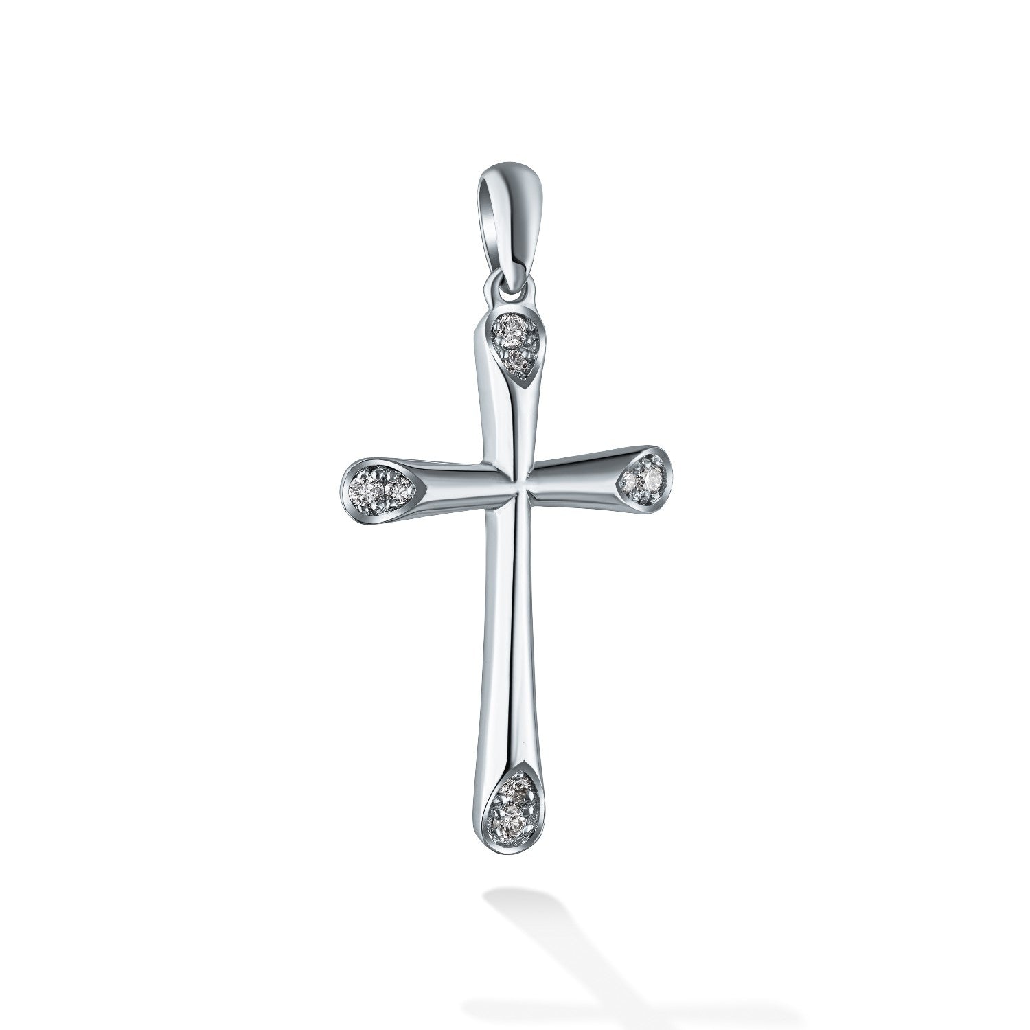 CROSS WHITE GOLD 750 & PRECIOUS STONES - 90153