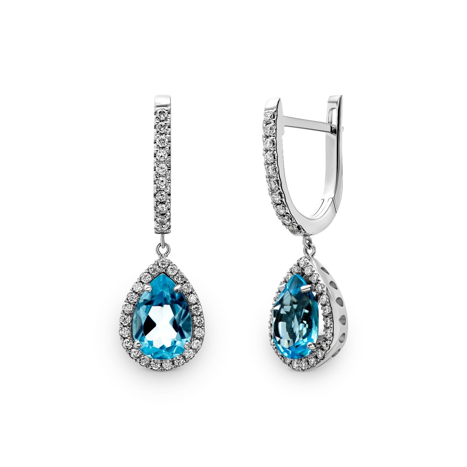 EARRINGS WHITE GOLD 750 & PRECIOUS STONES - 90210