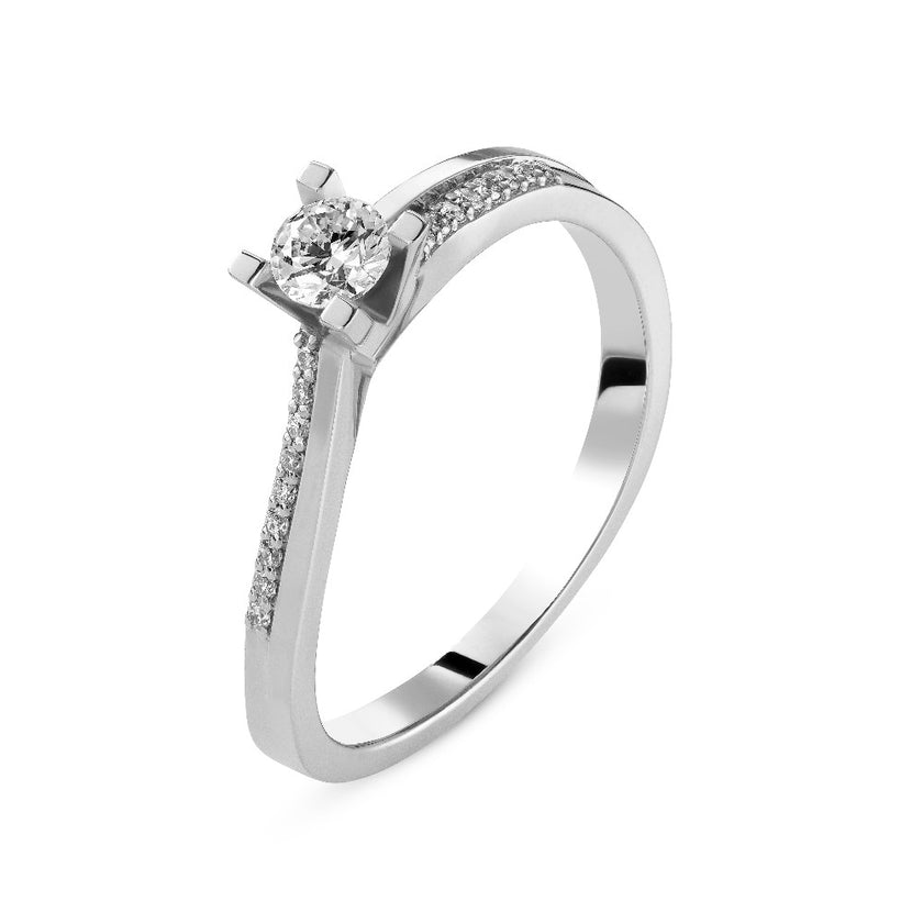 RING WHITE GOLD 750 & PRECIOUS STONES - 90475