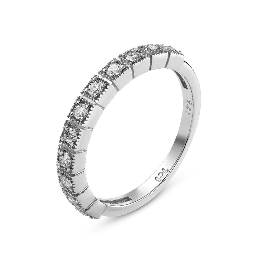 RING WHITE GOLD 750 & PRECIOUS STONES - 90507