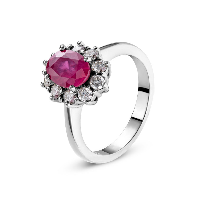 RING WHITE GOLD 750 & PRECIOUS STONES - 90557