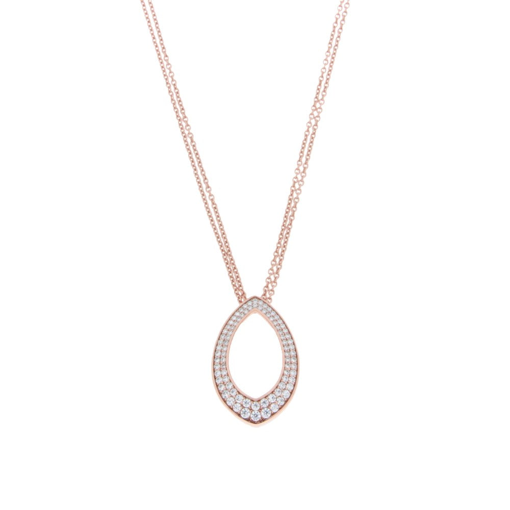 NECKLACE PINK SILVER 925 & CUBIC ZIRGONIA - 91234