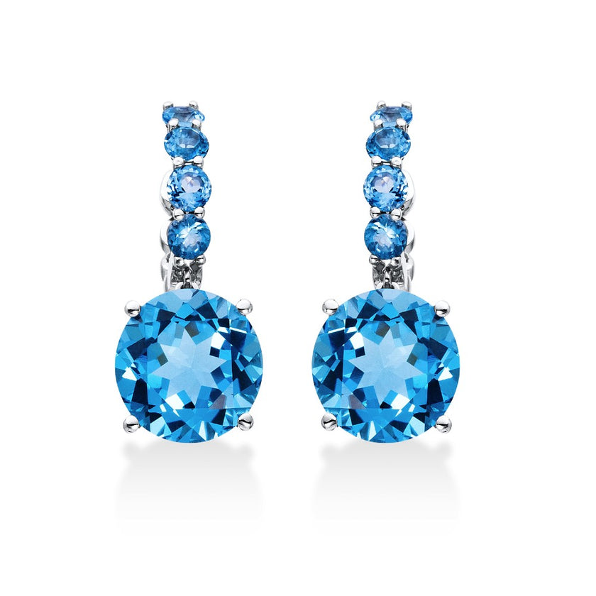 EARRINGS WHITE GOLD 750 & SEMIPRECIOUS STONES - 91425