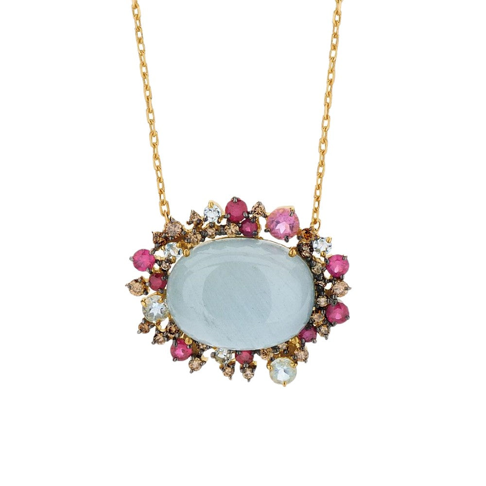 NECKLACE GOLD 750 & PRECIOUS STONES - 91595