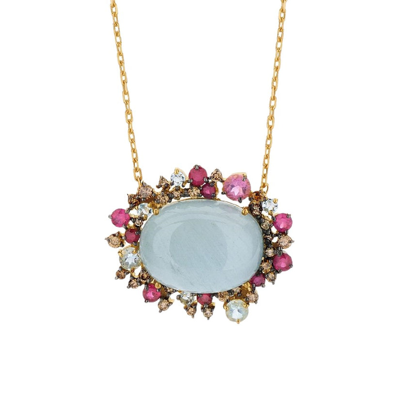 NECKLACE GOLD 750 & PRECIOUS STONES - 91595