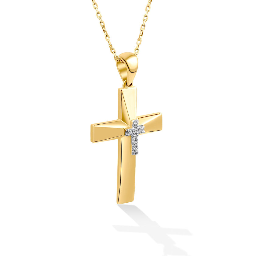 CROSS GOLD 750 & PRECIOUS STONES WITH CHAIN - 91923