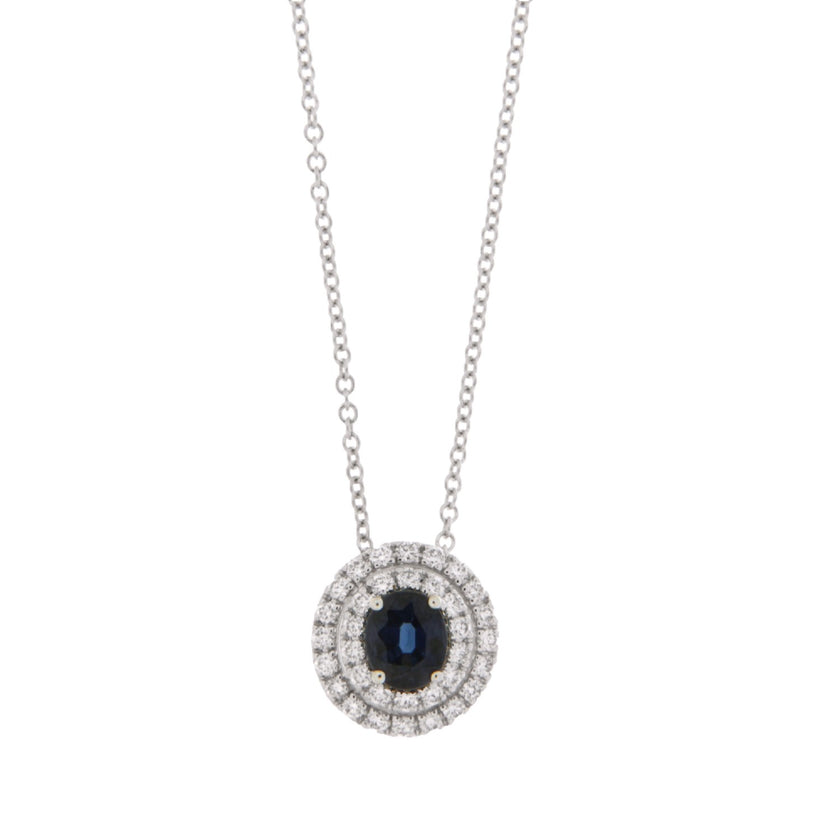 NECKLACE WHITE GOLD 750 & PRECIOUS STONES - 92135