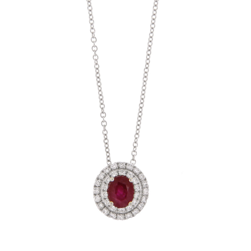 NECKLACE WHITE GOLD 750 & PRECIOUS STONES - 92136