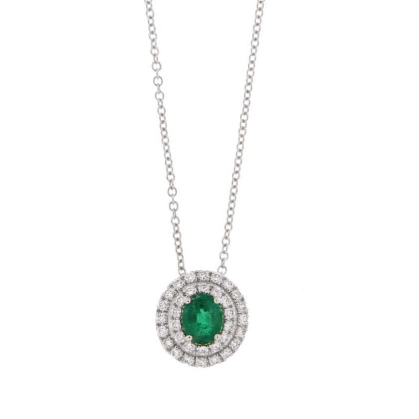 NECKLACE WHITE GOLD 750 & PRECIOUS STONES - 92146