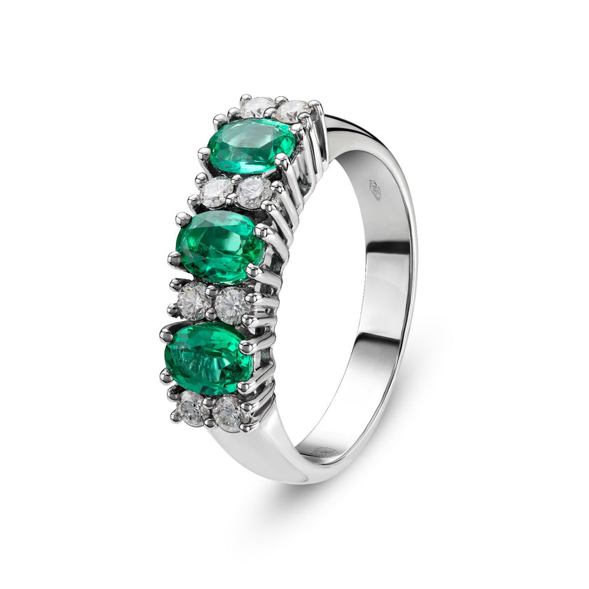 RING WHITE GOLD 750 & PRECIOUS STONES - 92158