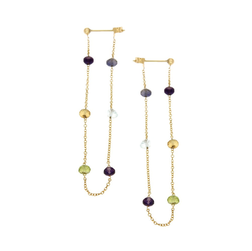 EARRINGS GOLD 585 & SEMIPRECIOUS STONES - 92413