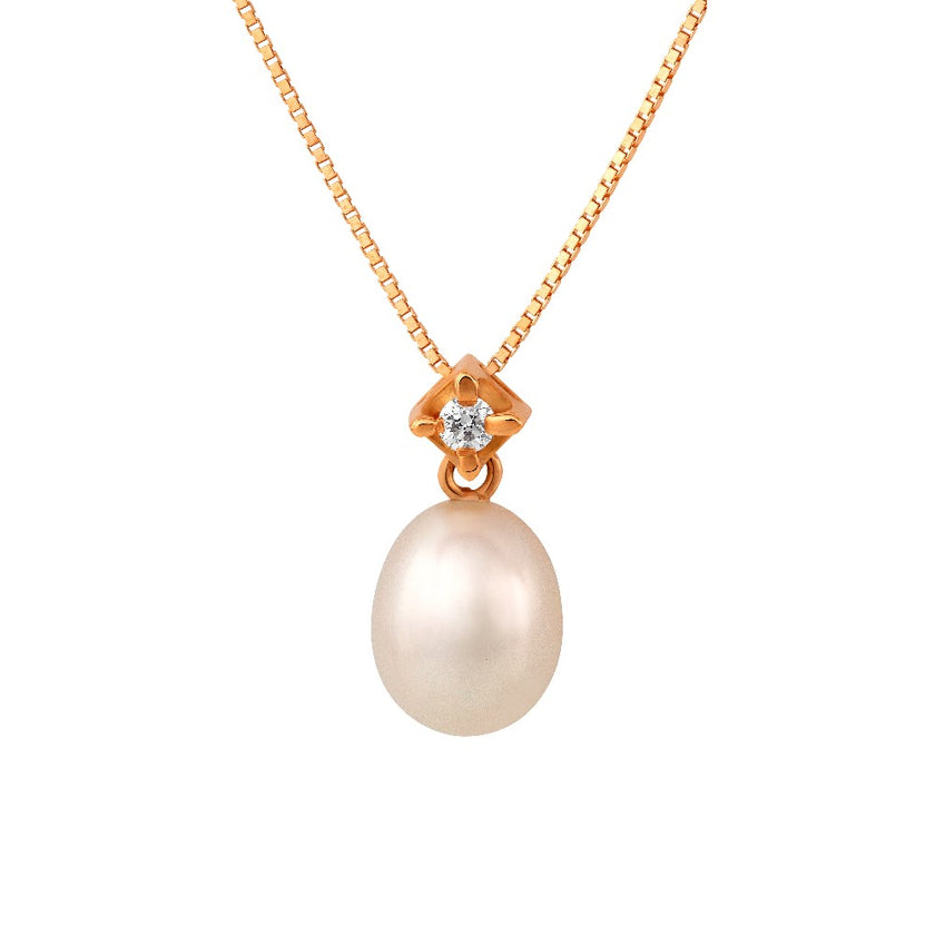 NECKLACE PINK GOLD 750 & PEARLS - 92814
