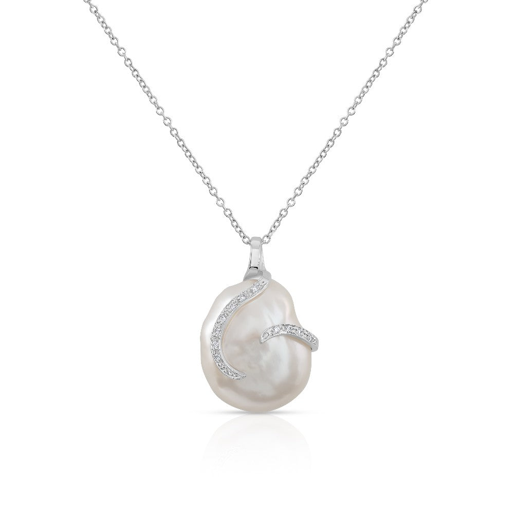 NECKLACE WHITE GOLD 750 & PEARLS - 93534
