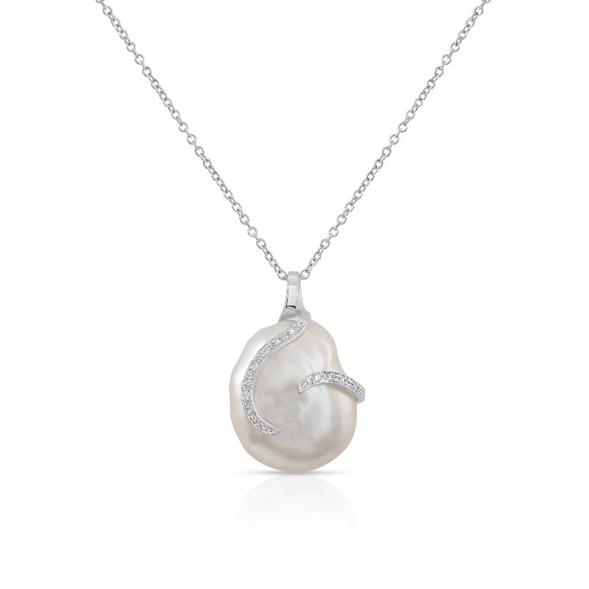 NECKLACE WHITE GOLD 750 & PEARLS - 93534