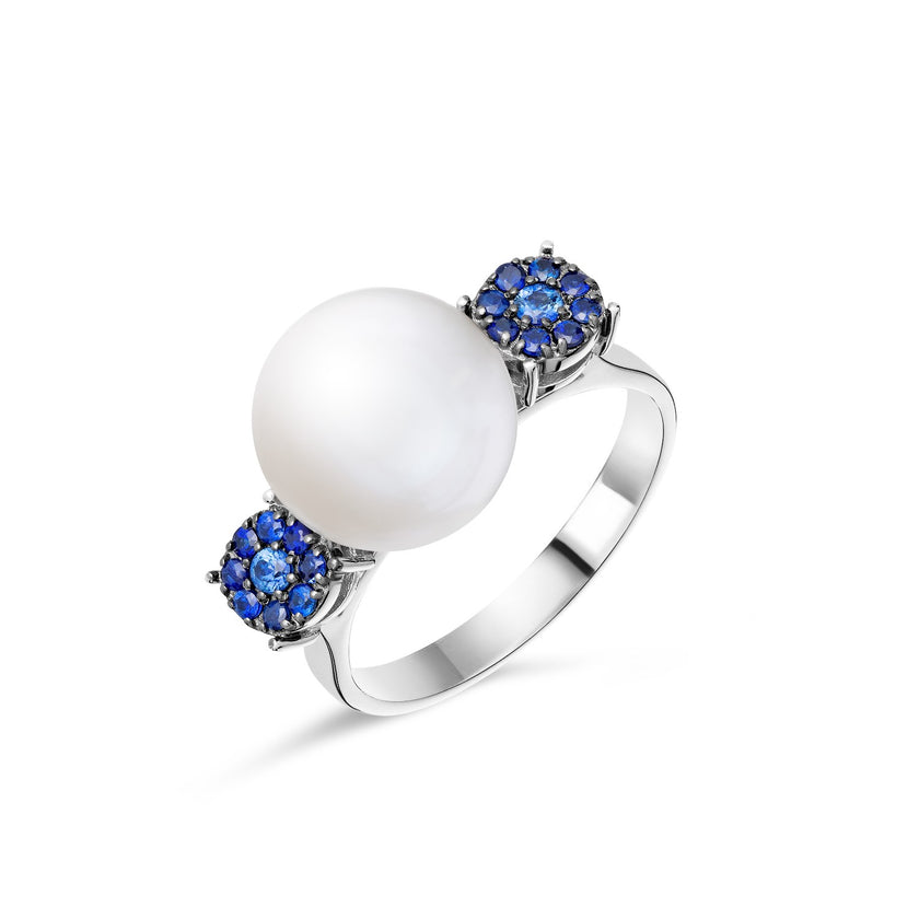 RING WHITE GOLD 750 & PEARLS - 93539
