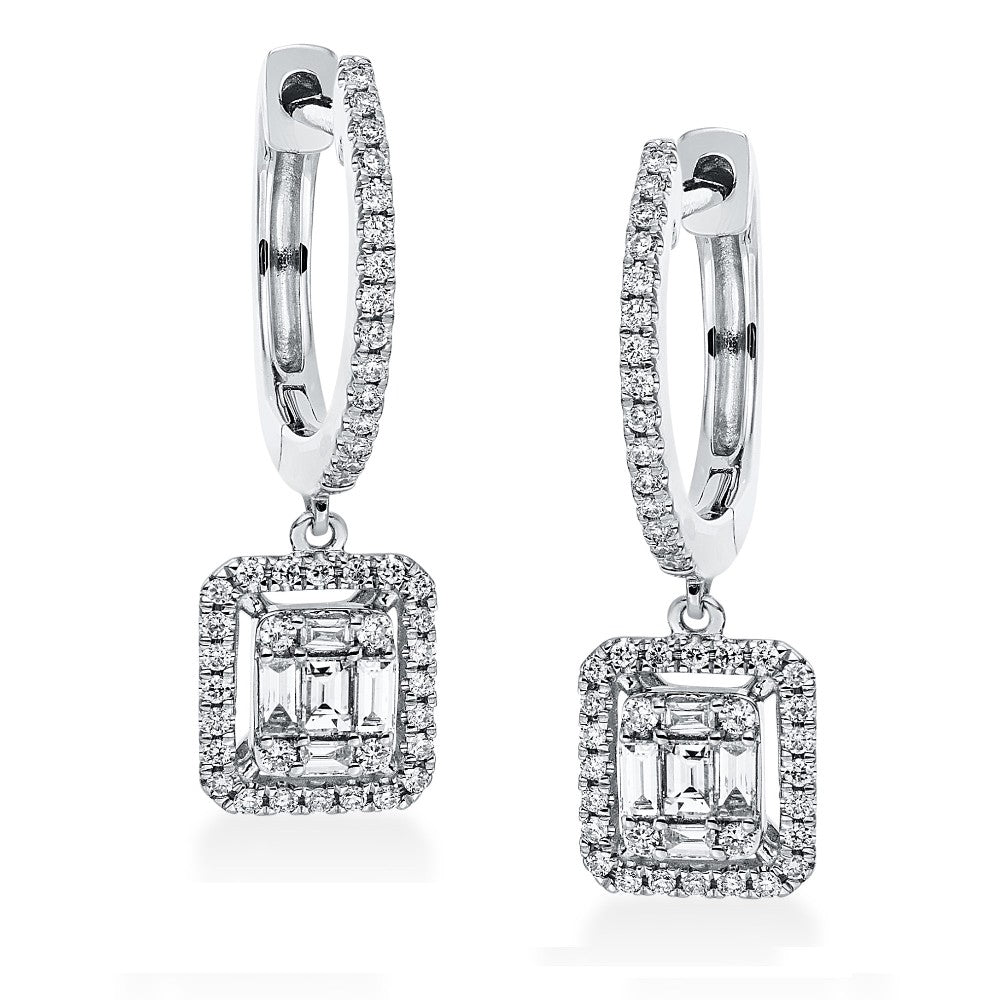 EARRINGS WHITE GOLD 750 & PRECIOUS STONES - 93623