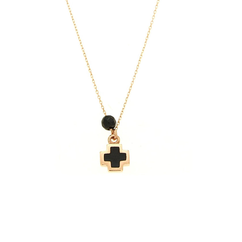 NECKLACE PINK GOLD 585 & ENAMEL - 93740