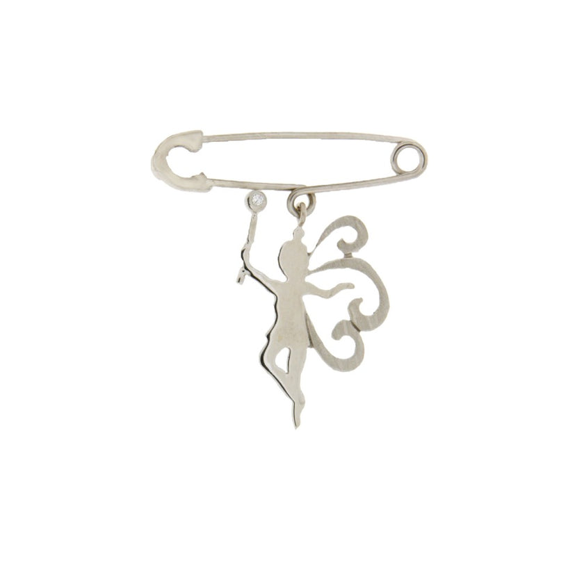 BROOCH WHITE GOLD 750 & PRECIOUS STONES - 93950