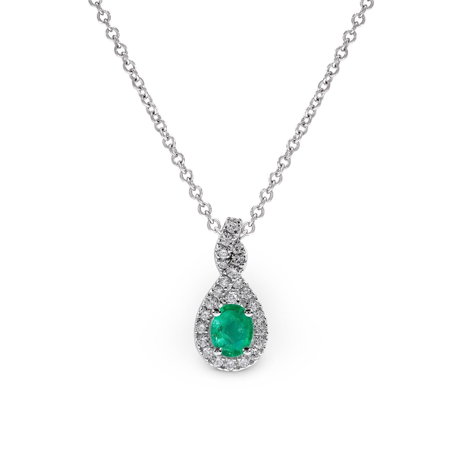NECKLACE WHITE GOLD 750 & PRECIOUS STONES - 94398