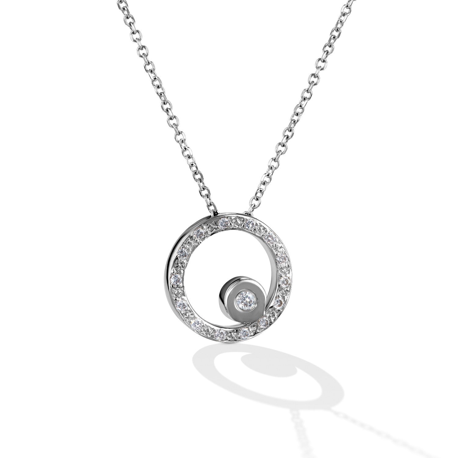 NECKLACE WHITE GOLD 750 & PRECIOUS STONES - 94563