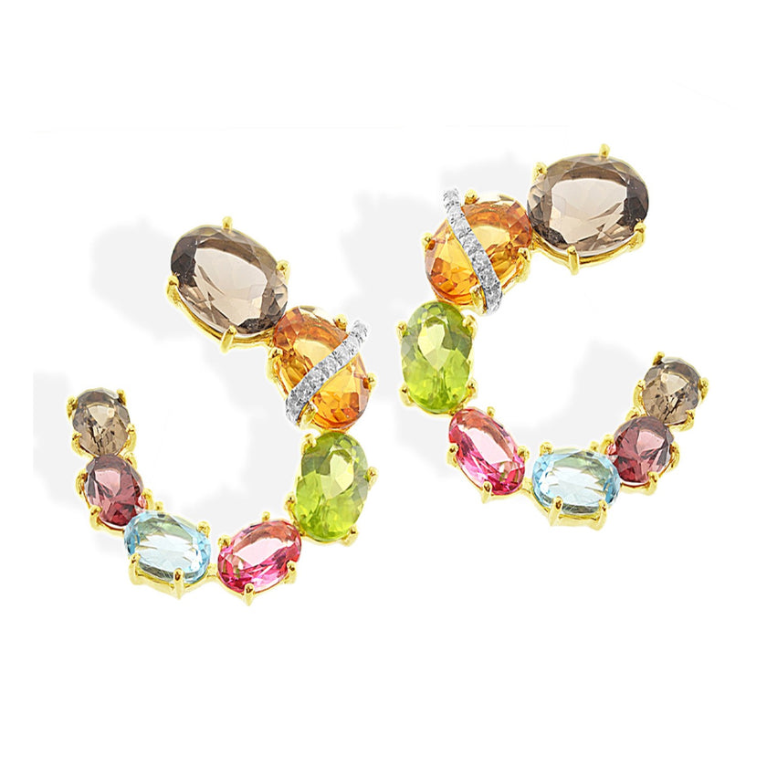 EARRINGS GOLD 750 & PRECIOUS STONES - 94573