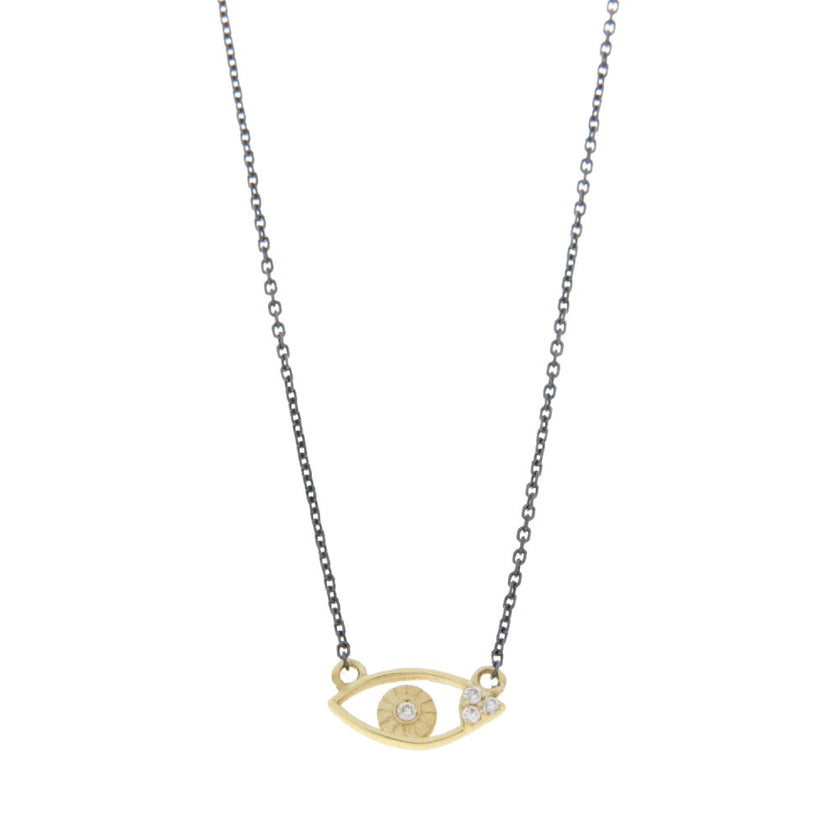 NECKLACE GOLD 585 & PRECIOUS STONES & SILVER CHAIN - 94652